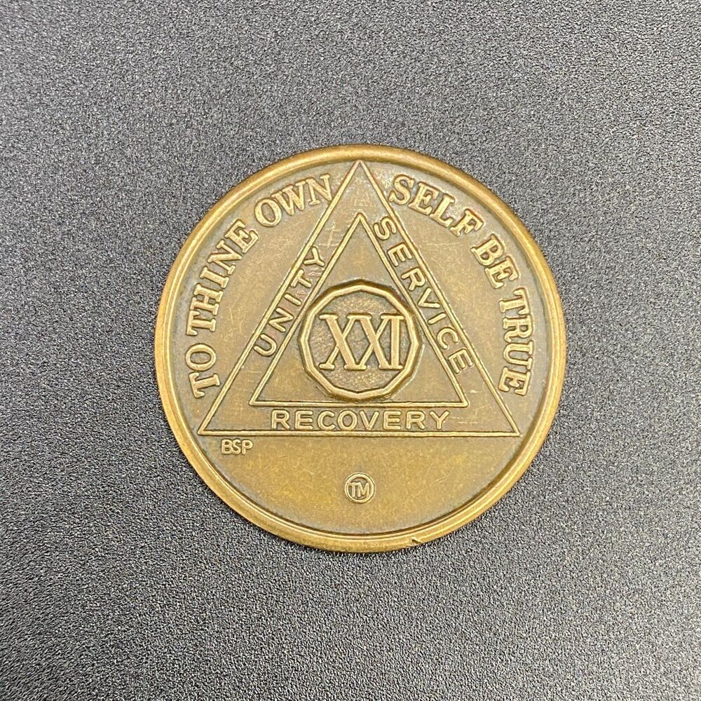 Alcoholics Anonymous 21 Year Medallion Coin
